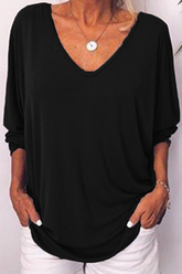 Solid Buckle V Neck T-Shirts(5 colors) Ins Street
